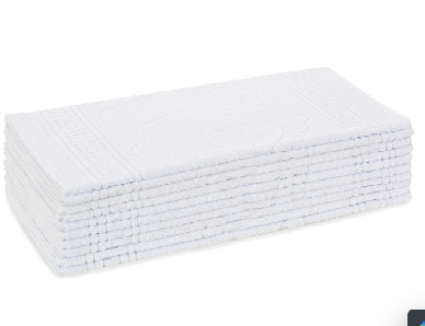 Коврик махровый для ног белый 50х70 "Ножки", пл.600 г/м2, Узбекистан арт. BS