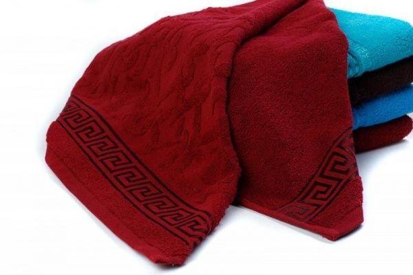 Полотенце махровое жаккардовое 70х130, цв. бордо, пл. 430г/м2,BJ2