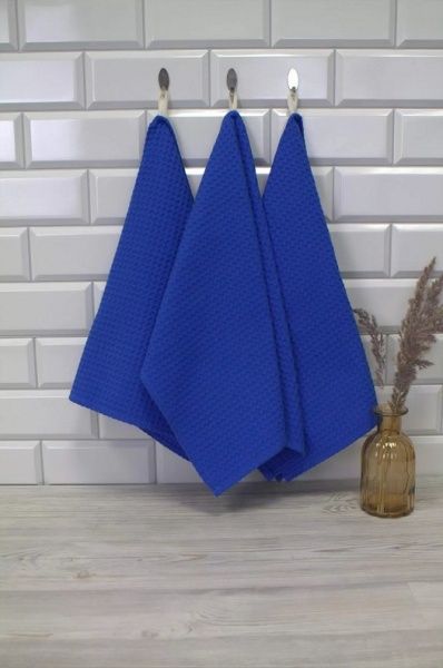 Полотенце кухонное "Вафельное", размер 40х60см,синий 100% хлопок, Вологда