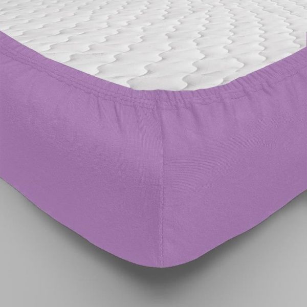 Простынь трикотажная  на резинке,200х200 сирень, 0010-19"Текстильный городок"