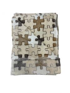 Плед микрофайбер, 180х200, "Тетрис", набивной, пл. 150г/м2