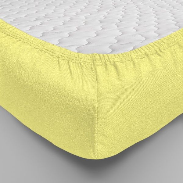 Простынь трикотажная  на резинке,180х200  нежно-желтый, 0010-3 "Текстильный городок"
