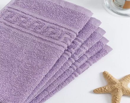 Полотенце махровое 30х50, цв. сиреневый, 380гр/м2, Узбекистан