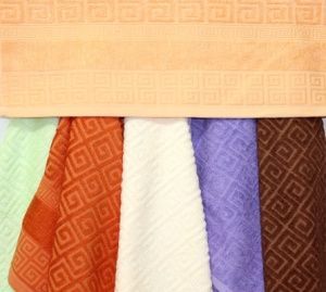 Полотенце махровое 50х90, Бамбук греческий орнамент, Китай, арт.12А-8В1 