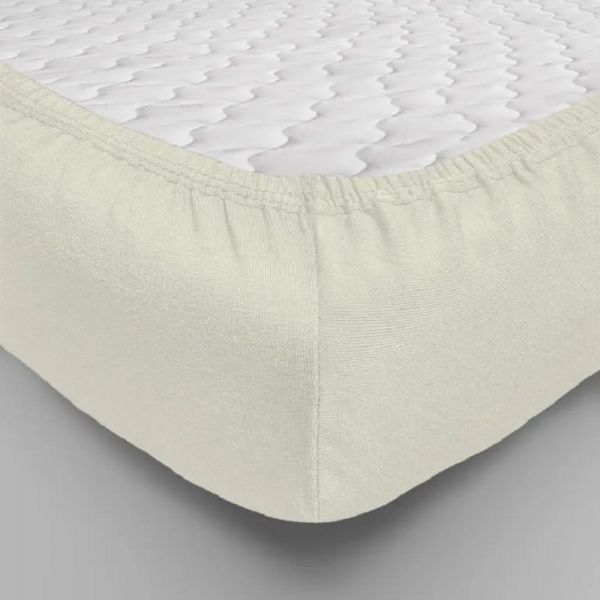 Простынь трикотажная  на резинке,180х200  молочный ,0010-6 "Текстильный городок"