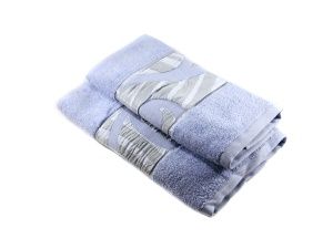 Полотенце махровое ВОЛНА 50х90 цв, Джинсовый, QD-0489, пл. 550гр. Узбекистан. АД