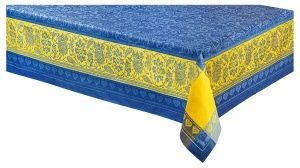 Скатерть  "Бабочки"170х140 жаккард.полулен, синий/желтый,арт. 01С-58ЯК