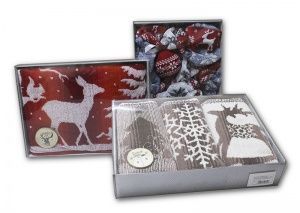 Комплект подарочный "Новогоднее пожелание" (п-це 70*140, новогодние украшения)