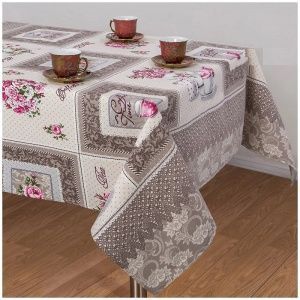 Скатерть "Прованс" круглая, D150, рогожка,состав 100% хлопок,пл. 170 гр/м2 ,Тейково