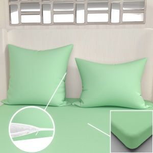 Комплект наволочек 2 шт.,трикотаж. на молнии, 70*70,ментол,0010-12 "Текстильный городок"