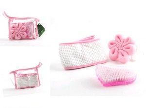 Набор банный 4-х предметный Цветок" полиэстер (О-А)