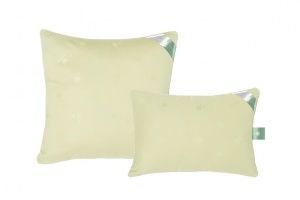 Подушка "Лебяжий пух. ALOE VERА", 68х68 чехол сатин салат "GoldTex"