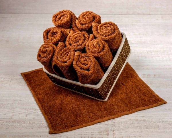 Салфетка махровая 30х30 персик пл.380 гр