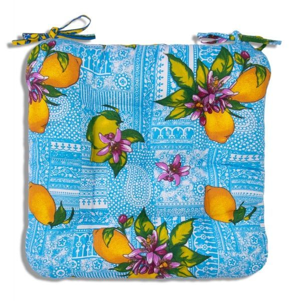 Комплект сидушек (2 шт) 40*40,чехол-рогожка,наполнитель: поролоновая крошка "Лимоны"