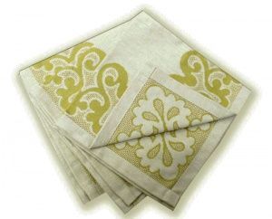 Салфетка 45х45 "Ришелье" олива с мережкой,100% хлопок, МВО ,Вологда