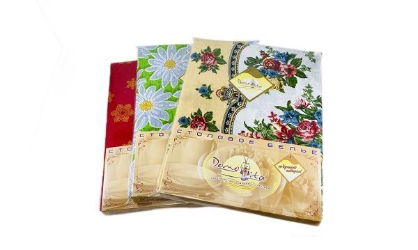 Скатерть 150х200 сувенирка, рогожка набивная ,100% хлопок,пл 170 г/м2,Домовита