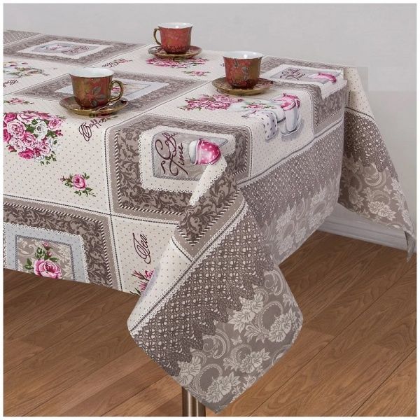 Скатерть "Прованс" круглая, D150, рогожка,состав 100% хлопок,пл. 170 гр/м2 ,Тейково