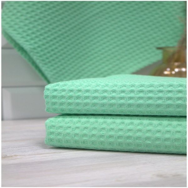 Полотенце кухонное "Вафельное", размер 40х60см,магическая  мята 100% хлопок, Вологда