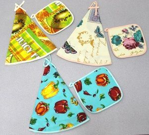 Набор кухонный вафельный (полотенцеце круглое+прихватка), арт.114, Авиком