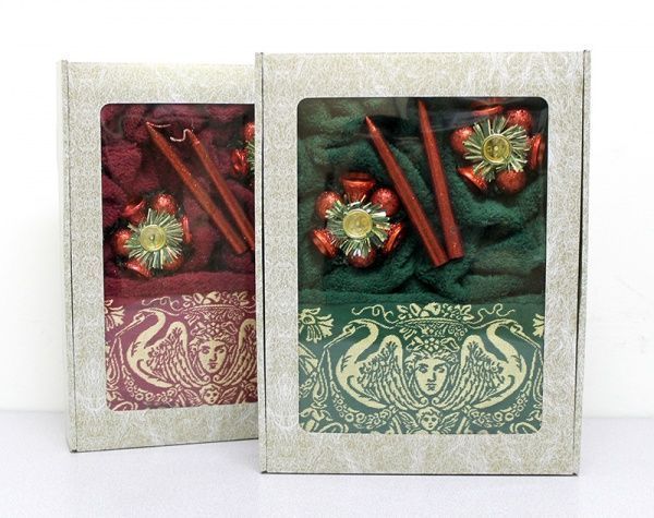 Комплект подарочный "Новогоднее пожелание" (п-це 70*140, новогодние украшения)