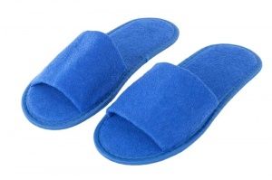 Тапочки махровые синии, открыт. мыс, подошва ЭВА 4,5 мм мод. М-106