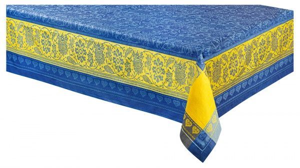 Скатерть  "Бабочки"170х140 жаккард.полулен, синий/желтый,арт. 01С-58ЯК