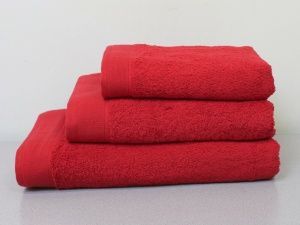 Полотенце махровое 30х50 красный, "GUTEN MORGEN" 