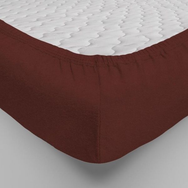 Простынь трикотажная на резинке ,160х200, шоколад, 0010-21, "Текстильный городок"