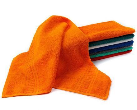 Полотенце махровое 30х50, цв. апельсиновый, 380гр/м2,  Узбекистан